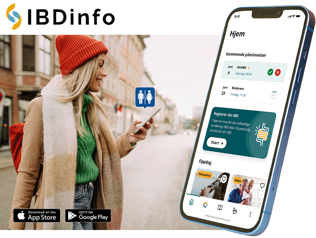 IBDinfo-appen inneholder også andre nyttige verktøy, som hjelper deg i din hverdag med IBD.
